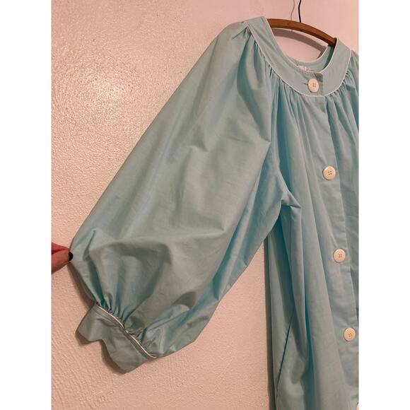Vintage 60/70s Pierre Cardin House Coat Powder Blue Balloon Sleeves Quite Luxury - Picture 3 of 13